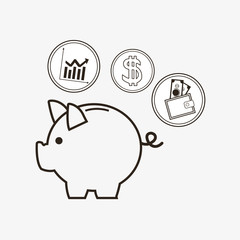 economy related icons line design image vector illustration design 