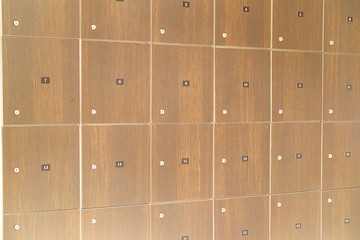 The image of lockers in a cloak-room