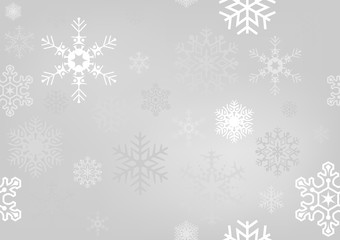 Silver Christmas Paper With Snowflakes - Repetitive Pattern, Background Illustration, Vector
