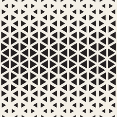 Vector Seamless Black And White Triangle Halftone Grid Geometric Pattern