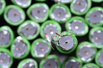 Group of coaxial cables closeup
