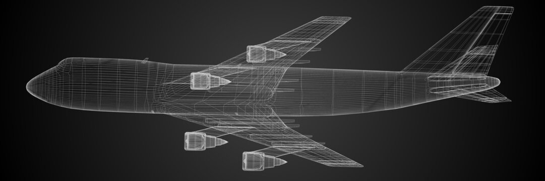 3D jet plane - illustration