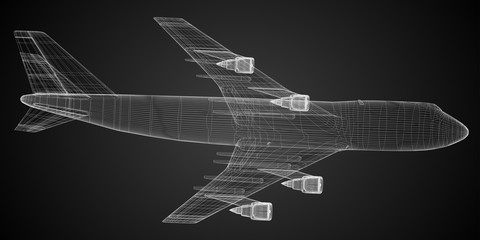 3D jet plane - illustration