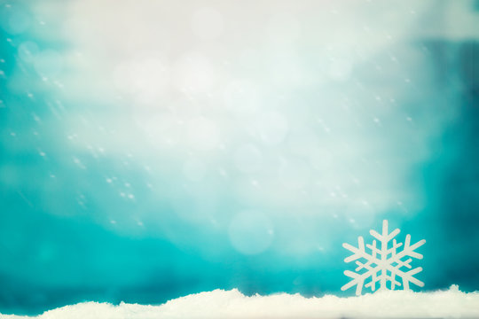 Christmas background on snow