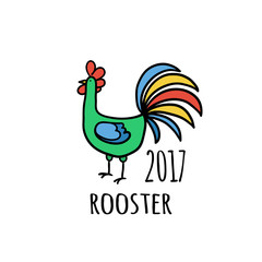 Rooster Logo template. 2017 vector illustration.