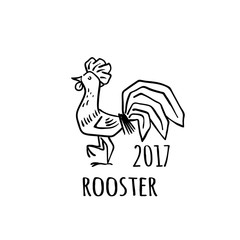 Rooster Logo template. 2017 vector illustration.