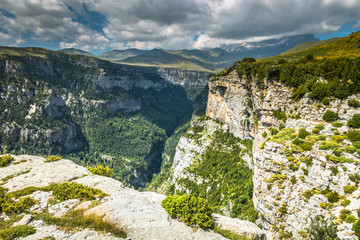 Fototapeta premium Pyrenees Mountains landscape - Anisclo Canyon in summer. Huesca,