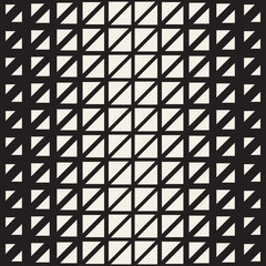 Vector Seamless Black And White Triangle Halftone Grid Geometric Pattern