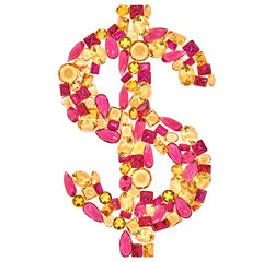 Dollar Sign. American currency. Rich Finance concept. Fashion Design Gemstone. Fashion luxury...