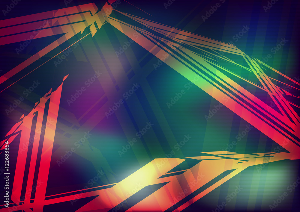 Poster Pattern with colorful triangular frame