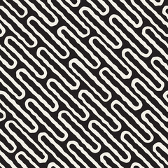Vector Seamless Black And White Jumble Lines Pattern