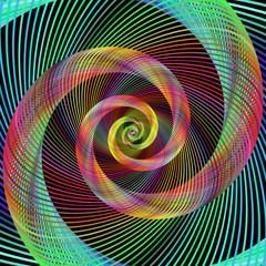 Multicolored spiral fractal design background