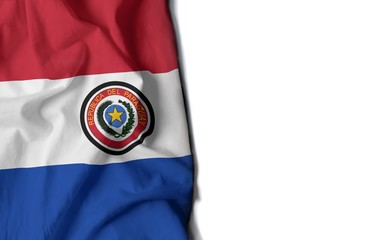 paraguay wrinkled flag, space for text