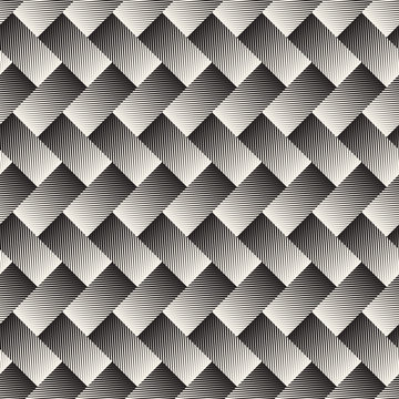 Vector Seamless Black And White Rectangle Engraving Lines Geometric Pattern © creatorsclub