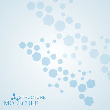 Structure molecule and communication Dna, atom, neurons. Science concept for your design. Connected lines with dots. Medical, technology, chemistry, science background. Vector illustration.