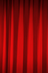 Red curtains in theater