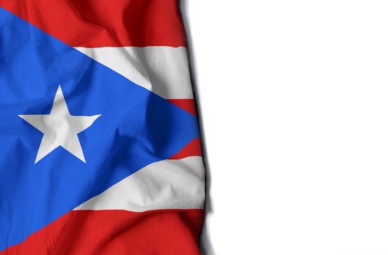 puerto rico wrinkled flag, space for text