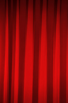 Red curtains in theater