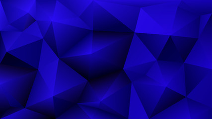 Abstract low poly blue background of triangles