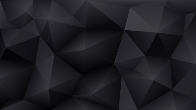 Abstract low poly black background of triangles