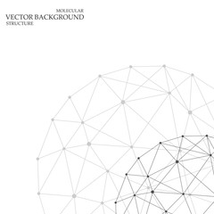 Structure molecule and communication Dna, atom, neurons. Science concept for your design. Connected lines with dots. Medical, technology, chemistry, science background. Vector illustration.