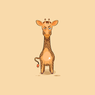 Emoji character cartoon angry Giraffe