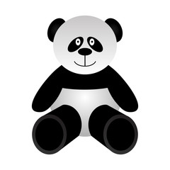 Vector illustration of a toy panda bear on a white background