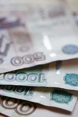Russian banknotes closeup