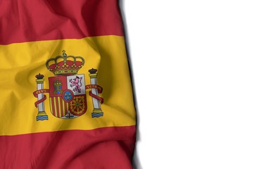 spain wrinkled flag, space for text