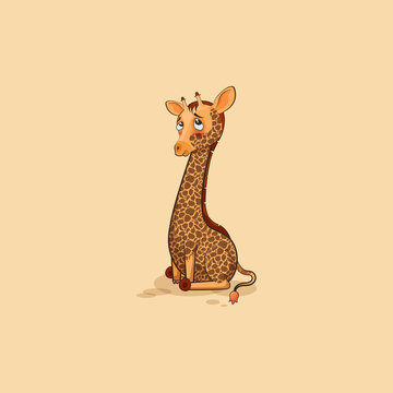 Emoji character cartoon Giraffe embarrassed