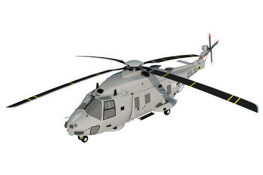 Helicóptero de carga militar 3d aislado