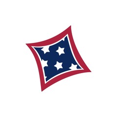 Vector of Pillow icon. With text. Business icon for the company. This concept also represents linens industry. Good Night. Flat design. Vector illustration.