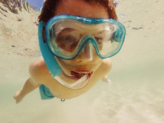 Boy snorkeling