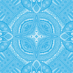 blue seamless geometric doodle tiles