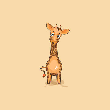 Emoji character cartoon Giraffe surprised