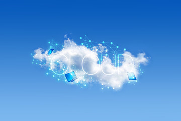 connessione, cloud, internet, nuvola