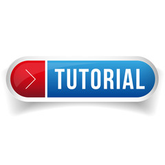 Tutorial button vector blue