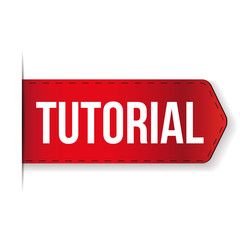 Tutorial ribbon vector red