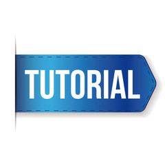 Tutorial ribbon vector blue