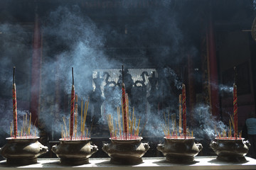 incense in Chua Ba Thien Hau Temple, Saigon, Vietnam