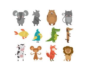 Fototapeta premium Cute animals vector character