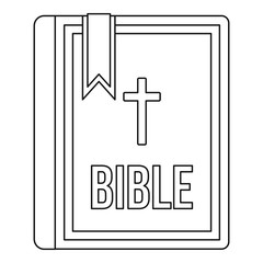 Bible icon in outline style on a white background vector illustration