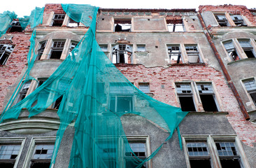 Old beautiful dilapidated house in Vyborg, Russia.