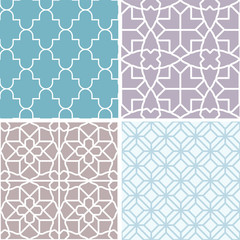 Vector set of seamless patterns and abstract backgrounds