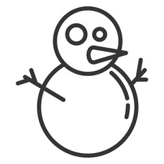 Merry christmas snowman simple icon