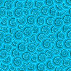 Seamless abstract pattern Blue Spiral, template for textiles, wallpapers. Vector illustration.