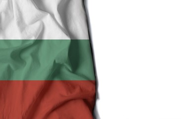 bulgaria wrinkled flag, space for text