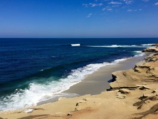 Deep blue water beach