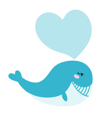 Whale vector illustration.