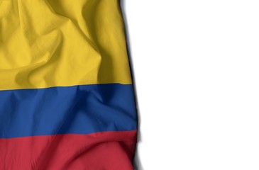 colombia wrinkled flag, space for text